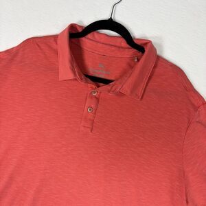 Tommy Bahama Men XXL Polo Shirt Coral Pink Short Sleeve Marlin Logo Casual TTG